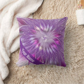 ピンク紫色の花の情熱抽象芸術フラクタル名 クッション (ブランケット)