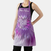 ピンク紫色の花抽象芸術フラクタルアートマ最高のマー エプロン (インサイチュ)