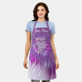 ピンク紫色の花抽象芸術フラクタルアートマ最高のマー エプロン (着用した状態)