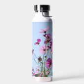 ピンク紫色の花畑 ウォーターボトル (左面)