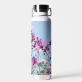 ピンク紫色の花畑 ウォーターボトル (背面)