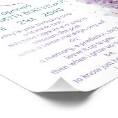 ピンク紫色の花蝶の誕生日タイムカプセル フォトプリント (角)