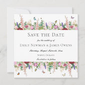 ピンク紫色の花蝶 |日付の保存 セーブザデート (正面)