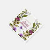 ピンク紫色の花 |ブライダルシャワーを咲かせる スタンダードカクテルナプキン (角)