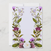 ピンク紫色の花 |ブライダルシャワーを咲かせる 招待状 (裏面)