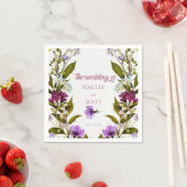 ピンク紫色の花 |開花結婚ズ スタンダードカクテルナプキン (インサイチュ)