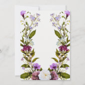 ピンク紫色の花 | Bloomウェディングシャワー 招待状 (裏面)