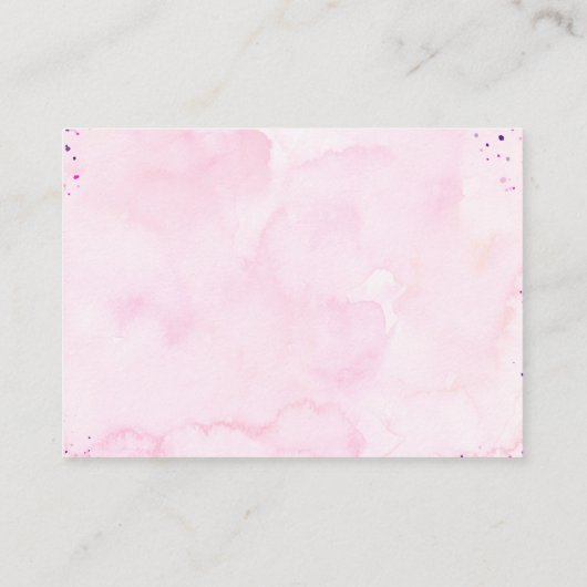 ピンク紫色の蝶の赤ちゃんシャワーおむつラッフル エンクロージャーカード (裏面)