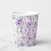 ピンク紫色の野モダン花ブライダルシャワー 紙コップ (左)