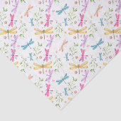 ピンク紫色の青い黄色の水色のトンボ 薄葉紙 (詳細)