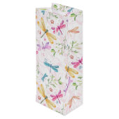 ピンク紫色の黄色の青い水色のトンボ ワインギフトバッグ (裏面アングル)