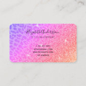 ピンク紫色ヒョウのスパークルグラームガーリー箔 名刺 (裏面)