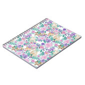 ピンク紫金ゴールド水彩花葉類 ノートブック (左側)