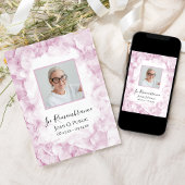 ピンク紫陽花の水彩死回忌 招待状