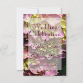 ピンク紫陽花イエローピンクグリーン結婚フローラ セーブザデート (正面)