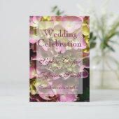 ピンク紫陽花イエローピンクグリーン結婚フローラ セーブザデート (スタンド正面)