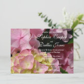 ピンク紫陽花イエローピンクグリーン結婚フローラ 招待状 (スタンド正面)