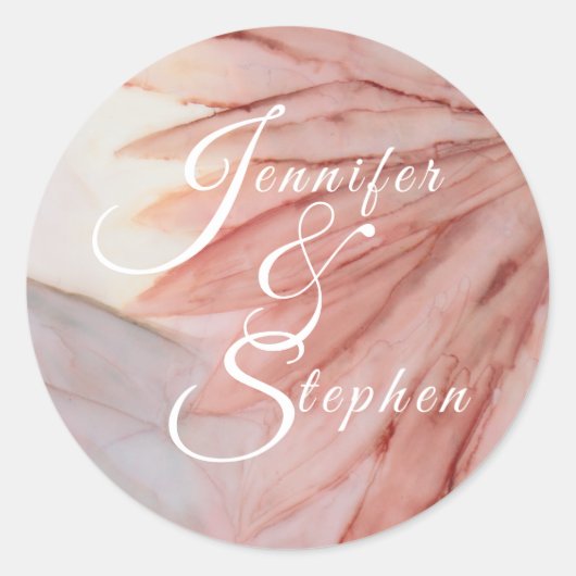 ピンク結婚でかわいらしある ラウンドシール (正面)