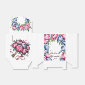 ピンク結婚とブルーの開花を持つ水色のアーチ フェイバーボックス (折り畳みなし)