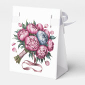 ピンク結婚とブルーの開花を持つ水色のアーチ フェイバーボックス (裏面サイド)