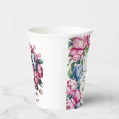 ピンク結婚とブルーの開花を持つ水色のアーチ 紙コップ (右)