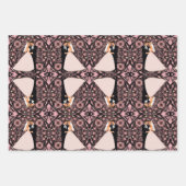 ピンク結婚に恋をするロマンチックなカップル ラッピングペーパーシート (正面)