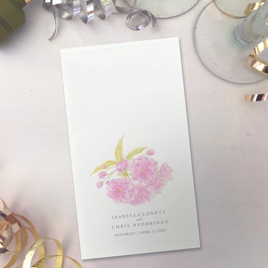 ピンク結婚のさくらんぼの花の水彩画