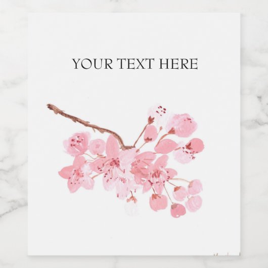 ピンク結婚のさくらんぼはフローラの水色を咲かせる ワインラベル (シングルラベル)