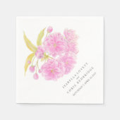 ピンク結婚のさくらんぼ紙ナプキン スタンダードカクテルナプキン (正面)