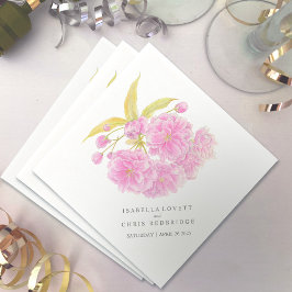 ピンク結婚のさくらんぼ紙ナプキン スタンダードカクテルナプキン