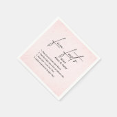 ピンク結婚のエンボスの花のおもしろい スタンダードカクテルナプキン (角)