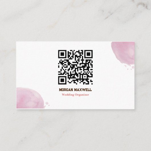 ピンク結婚のオーガナイザーQRコード名刺 名刺 (裏面)