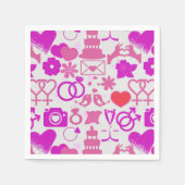 ピンク結婚のオーナメントパターン03 スタンダードカクテルナプキン (正面)