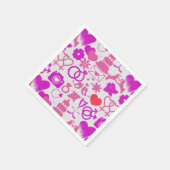 ピンク結婚のオーナメントパターン03 スタンダードカクテルナプキン (角)