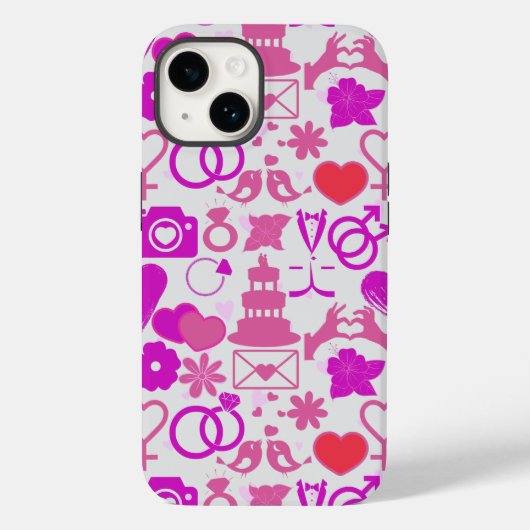 ピンク結婚のオーナメントパターン03 Case-Mate iPhoneケース (裏面)