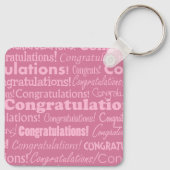 ピンク結婚のキーチェーンのお祝い キーホルダー (裏面)