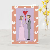 ピンク結婚のグリーティングカード カード (黄色い花)