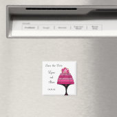 ピンク結婚のケーキがデートを守る マグネット (インサイチュ (食洗機))