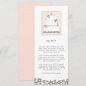 ピンク結婚のケーキのメニューまたはスケジュール 招待状 (正面/裏面)