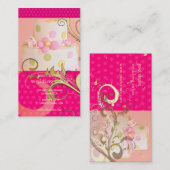 ピンク結婚のケーキ/ベーカリー/パティシセリ 名刺 (正面/裏面)
