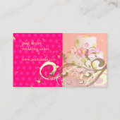 ピンク結婚のケーキ/ベーカリー/パティシセリ 名刺 (裏面)