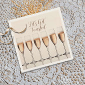 ピンク結婚のシャンパングラスのナプキンス列 スタンダードカクテルナプキン