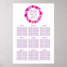ピンク結婚のシーティングテーブルプランナー1-9テーブル