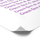 ピンク結婚のシーティングテーブルプランナー1-9テーブル ポスター (角)