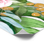 ピンク結婚のバラのシーティングチャート36"x24" ポスター (角)