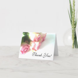 ピンク結婚のバラの花を持つサンキューカード サンキューカード