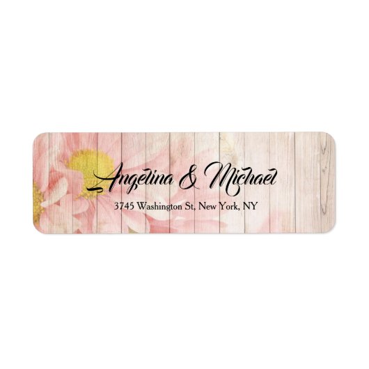 ピンク結婚のプロフェッショナルのクラシカル花 ラベル (正面)