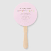 ピンク結婚のボーホフェザーとビーズのプログラムファン ハンドファン (裏面)