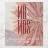 ピンク結婚のラベンダーで愛らしいワインボトルラベル ワインラベル (シングルラベル)