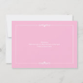 ピンク結婚のリハーサルディナー招待状 招待状 (裏面)